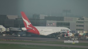 a large airplane on the runway