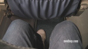 a person's feet in a seat