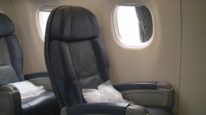 First class seat aboard US Airways Express E-175