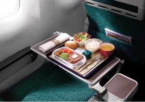 Cathay Premium Economy Meal Service.