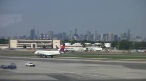View of Manhattan from Admirals Club at LGA