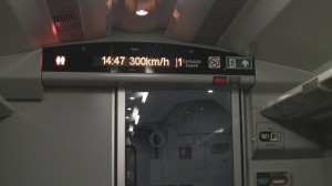 Speed display showing 300 kilometers per hour - italo train.